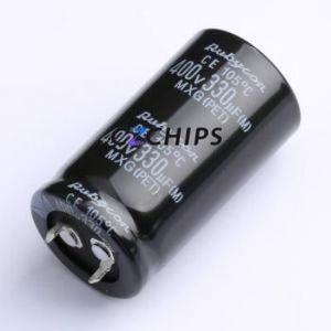 400MXG330MEFCSN25X45 Snap-in Aluminum Electrolytic <b>Capacitor</b> Through hole Component THT,D25xL45mm 330uF 20% 400V 10mm - Product Image 1