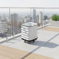 Jardinière sur roulettes TOPSTAR en alliage d'aluminium léger, auto-arrosante, écologique et durable, pour jardin surélevé en métal galvanisé à domicile