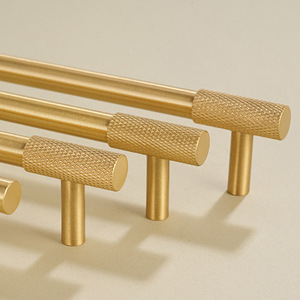 Poignée de tirage moderne en laiton massif pour armoire, tiroir, porte de meuble, quincaillerie décorative - Product Image 1