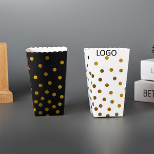 Caja de Cartón Biodegradable, Impermeable y Portátil para Palomitas de Maíz, Comida Rápida, Regalos y Pequeños Negocios, Color Negro/Marfil, Venta al Por Mayor - Product Image 1