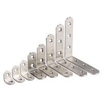 Support d'angle standard en acier inoxydable brossé en forme de L pour armoire, structure triangulaire, vente en gros