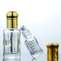 Bouteille Tola en verre de luxe pour parfum Attar Oud 3ml 6ml 12ml sérigraphie en forme d'octogone fantaisie cristal clair avec bouchon à vis