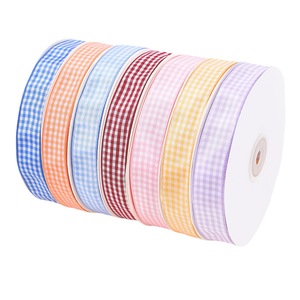 Nine-Colored Ribbon Gingham Plaid Ribbons 2Cm Woven Polyester Grosgrain For Diy Craft Gift Wrapping - Product Image 5