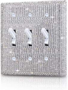 Prise murale à interrupteur simple American Standard avec couvercle en cristal de strass, design élégant, certifiée CCC - Product Image 4