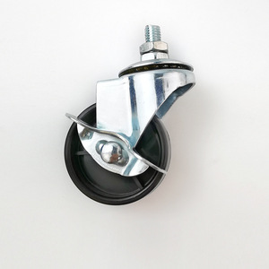 Roulettes pivotantes en polyuréthane avec roulement à billes de précision en acier inoxydable et tige filetée pour mobilier industriel - Product Image 1