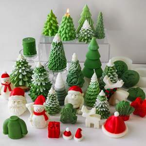 Nuovo Design 3D Stampi in Silicone per Candele a Forma <span class=keywords><strong>di</strong></span> <span class=keywords><strong>Albero</strong></span> <span class=keywords><strong>di</strong></span> <span class=keywords><strong>Natale</strong></span>, Babbo <span class=keywords><strong>Natale</strong></span>, Alce, Omino <span class=keywords><strong>di</strong></span> Pan <span class=keywords><strong>di</strong></span> Zenzero e Pupazzo <span class=keywords><strong>di</strong></span> Neve per la Creazione <span class=keywords><strong>di</strong></span> Candele - Product Image 1