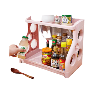Wall-Mounted Kitchen Cabinet Organizer with Knife Holder Spices <b>Storage</b> Rack for Jar Bottle Seasoning Chopstick Spoon Shovel - Product Image 4