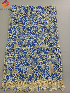 Nigeria đám cưới guipure ren thêu phi dây ren vải với <span class=keywords><strong>sequins</strong></span> cho senegal phụ nữ Dresses - Product Image 3