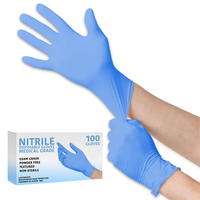 Gants en nitrile, produit de qualité, bon marché, bleu, poudre, essai gratuit de la chine, pièces