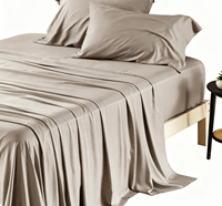 Parure de draps en bambou de l'usine de Nantong, OEM, vente chaude, literie en bambou 100% biologique, draps de lit personnalisés