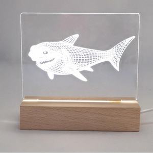 Lámpara Nocturna Rectangular USB de Madera de Haya, Diseño Minimalista con Interruptor, para Bases de Acrílico, para Sala de Estar, Gran Venta - Product Image 6