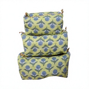 Bolsa de Maquillaje Cosmética Portátil de Viaje, con Cierre de Cremallera, Borlas Bohemias, Impermeable, de Tela de Algodón Ecológica, con Logotipo Personalizado, a la Moda - Product Image 1