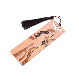 Factory Delicate Rectangle <b>Pink</b> Cartoon Characters Soft Enamel Metal Bookmarks with Tassels - Product Image 5