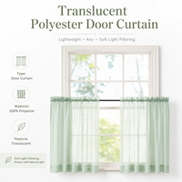 Rideaux de porte en voile vert sauge 60x36 pouces, à fente supérieure, super doux, voile court, filtrant la lumière, protection de l'intimité, 2 panneaux, style français