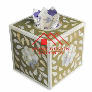 Soporte de caja de pañuelos con incrustaciones de hueso de Color para uso de vajilla, soporte de caja de pañuelos con incrustaciones de hueso, superventas para decoración de boda - Product Image 3