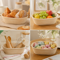 Indonesische natuurlijke rieten broodmand, geweven opbergmand, premium AAA rotan bakkerijbenodigdheden, decoratieve tafelorganizer, OEM