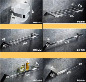 Moderne Roestvrijstalen Matzwarte Eco-Vriendelijke, Gemakkelijk Schoon Badkameraccessoires Set Wandmontage Badhardware Handdoekenset - Product Image 6