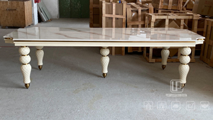 High Quality Custom Antique Modern 8 Seater Dinning <b>Table</b> Set Luxury <b>White</b> Natural Marble <b>Dining</b> <b>Table</b> - Product Image 3