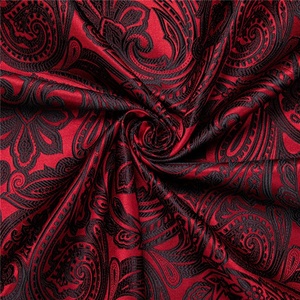 Cộng Với Kích Thước Của Nam Giới Màu Đỏ Paisley Áo Sơ Mi Nút Xuống Giản Dị Jacquard Áo Sơ Mi Dài Tay Áo Sơ Mi Prom Đám Cưới - Product Image 3