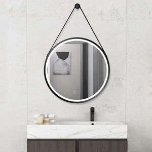 Espejos redondos para baño <span class=keywords><strong>Espejo</strong></span> de pared circular con retroiluminación LED con <span class=keywords><strong>cuerda</strong></span> colgante - Product Image 5