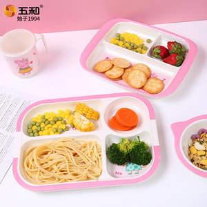 Peppa Pig Kids Melamine <b>Plate</b> Rectangle Cartoon Design For Children Dining Set - Product Image 1