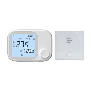 <span class=keywords><strong>Thermostat</strong></span> mural sans fil RF433 à bouton rotatif pour <span class=keywords><strong>chaudière</strong></span> à <span class=keywords><strong>gaz</strong></span>, contrôleur de température à piles avec récepteur - Product Image 3