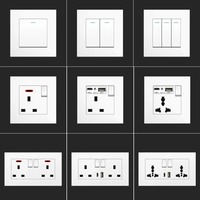 Prise murale blanche UK 86 avec USB-C 18W à charge rapide, 45A 250V, prise secteur murale avec port USB, interrupteur intermédiaire 1 gang 3 voies