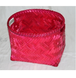 ตะกร้าไม้ไผ่ทำด้วยมือสีแดงสดเป็นมิตรกับสิ่งแวดล้อมสำหรับใส่ผ้าขนหนูของเล่นเครื่องเขียนหรืออุปกรณ์งานฝีมือคุ้มค่า - Product Image 1
