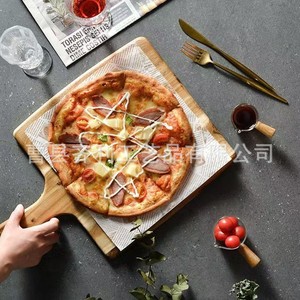 Tabla para Pizza de Madera de Acacia, Redonda, de 30-43 cm, con Asa, para Uso Doméstico - Product Image 3