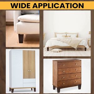 WEKIS Juego de 4 Patas de Madera Maciza de 4 Pulgadas en Color Antiguo para Muebles, Sofá, Gabinete, Sillón Reclinable, Piezas Metálicas para Uso Hospitalario - Product Image 6