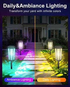 Lampe d'entrepôt solaire LED moderne et écologique, RGB blanc chaud, IP54, en acier inoxydable, étanche, économe en énergie, garantie 1 an - Product Image 4