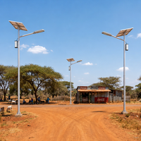 Kit complet de lampadaire solaire avec batterie LiFePo4 externe montée sous le panneau pour éclairage routier, autoroute, jardin et extérieur