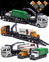 Vente en gros 1:50 Pull Back 12 Styles 33cm Construction Militaire le Camion de pompiers Transport Voiture Jouets en métal moulé sous pression