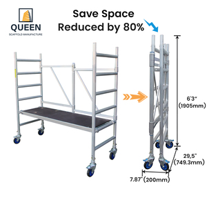 Échafaudage mobile en <span class=keywords><strong>aluminium</strong></span> pliable de type H LINYI QUEEN, capacité de charge de 450 kg, hauteur de travail de 9'8"<span class=keywords><strong>m</strong></span> - Product Image 4