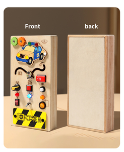Jouets sensoriels en <span class=keywords><strong>bois</strong></span> Montessori pour les tout-petits, <span class=keywords><strong>voiture</strong></span> de police, <span class=keywords><strong>circuit</strong></span> mobile - Product Image 4