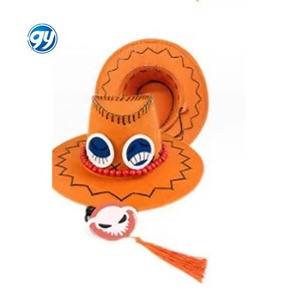 Chapeaux <span class=keywords><strong>de</strong></span> cowboy orange à la signature d'Anime Pieced <span class=keywords><strong>Ace</strong></span>, chapeaux <span class=keywords><strong>de</strong></span> jazz polyvalents et tendance, chapeaux à thème anime promotionnels - Product Image 6