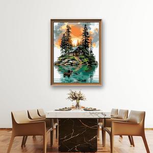 Umweltfreundliches DIY-Wandkunst-Set mit Acrylfarben und Malen nach Zahlen auf Leinwand für Heimdekoration - Product Image 5