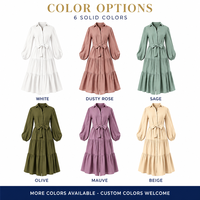 Robe midi en maille côtelée style bohème pour femme, coupe trapèze, avec boucle de ceinture texturée, manches longues, lavable, sur mesure, vente en gros, OEM, ODM, usine