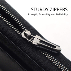 Zipper Anti Theft <b>Wallet</b> Real Leather <b>Family</b> Passport And Boarding Pass Holder Pouch For Couples <b>Travel</b> w Wrist Strap - Product Image 6