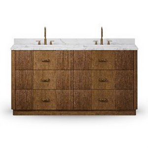 Mueble de Baño Moderno de Madera Maciza y Contrachapada Resistente al Agua con Doble Lavabo para Apartamento, Precio Mayorista 2026 - Product Image 1