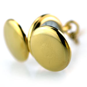 Montre de poche mécanique en laiton pur à cadran demi-creux deux visages deux chasseurs design ancien - Product Image 4