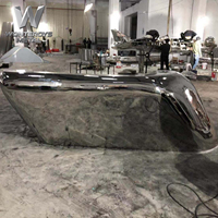 Mostrador de Recepción de Metal Forjado a Medida, Barra de Bar de Acero Inoxidable SS304, Mesa de Trabajo Impermeable, Expositor para Diseño de Interiores de Hotel