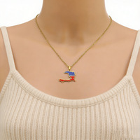 Collier pendentif carte d'Haïti plaqué or 18 carats pour hommes et femmes, vente en gros
