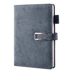 Diario rayado gris oscuro, cuaderno de regalos, diario de escritura rayado, Bloc de notas diario con 196 páginas de escritura con lazo para bolígrafo - Product Image 1