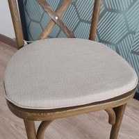 Chaise à dossier croisé en bois rustique coussin en tissu de lin siège carré portable portable avec remplissage en mousse de bambou pour une utilisation au bureau à domicile