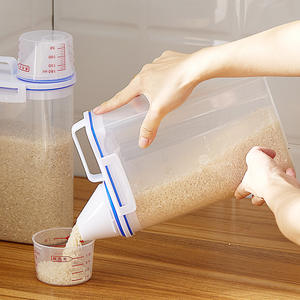 Contenedor de Alimentos al Estilo Japonés, Dispensador de Granos de 2 kg con Organizador de Tazas - Product Image 6