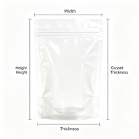 Pochette refermable transparente en PE avec fermeture éclair pour emballage alimentaire, impression personnalisée