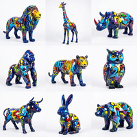 Statue d'animaux grandeur nature en résine, sculpture d'artiste, figurine de lion et de tigre OEM, décoration d'art pour salon et maison, vente en gros