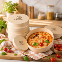 Boîte à tarte ronde en bois de peuplier gravée sur mesure avec logo, écologique et jetable, idéale pour les pizzas gourmandes et les cadeaux
