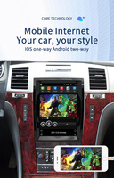 9.7 inç dikey dokunmatik ekran android araba radyo gps Cadillac Escalade 2009-2013 için carplay oto 4G SIM stereo Video DVD OYNATICI